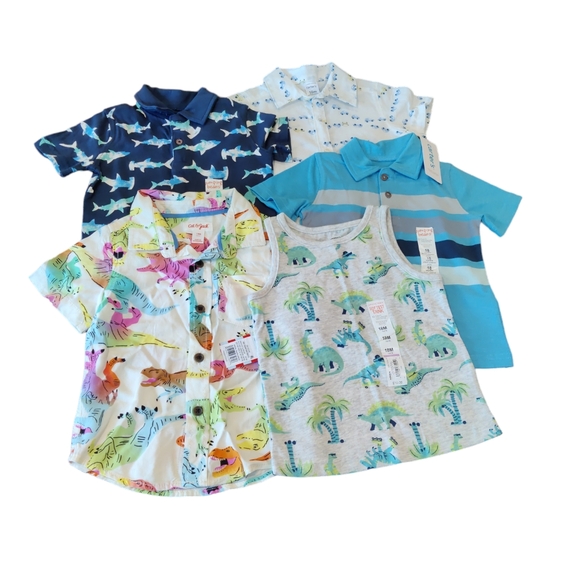 Baby Boys Shirts Bundle Size 18 Months Carter's, Jumping Beans, Cat & Jack NWT - Picture 1 of 6